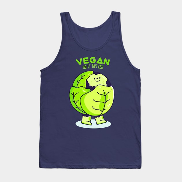 Doodle Vegan Plants Character Illustration Tank Top by Manxhunter illustration